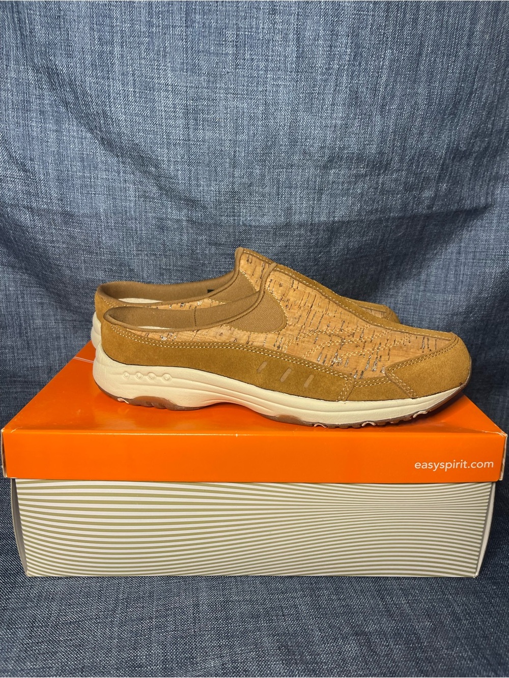 Easy Spirit Women's Slip-On Mule in Cork & Tan